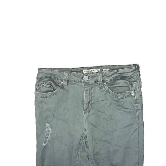 YMI Junior’s Olive Green Distressed Jeans Size 9 - Picture 4 of 9